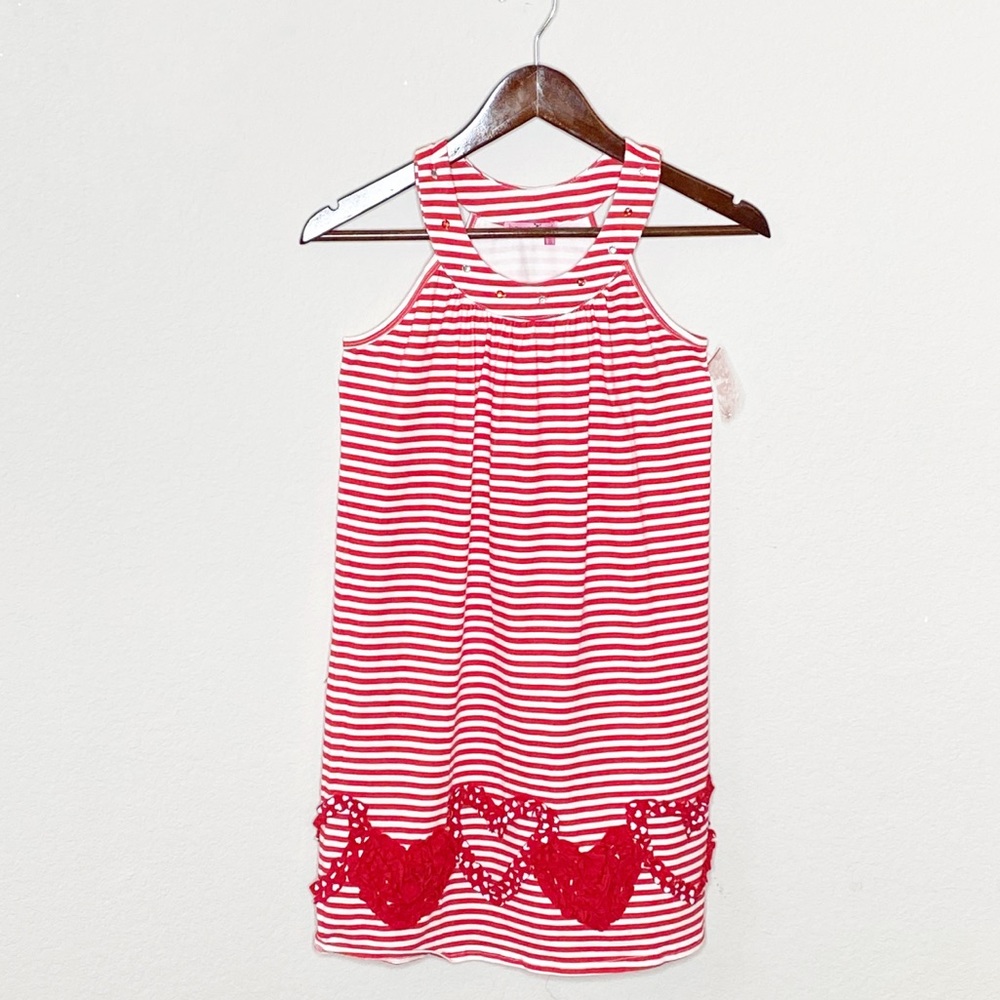 Haven Girl Striped Heart Applique Dress  -Size 14 (Girl)